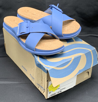 Cloudsteppers Clarks US 11 Step June Shell Adjustable Buckle Slide Sandal  Blue