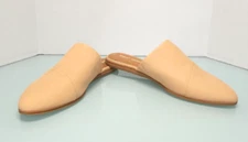 Toms Jade women's leather slip on flats mules tan New Sz 12