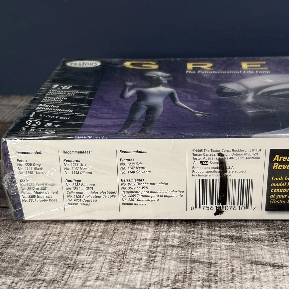 Testors No. 761 Grey The Extraterrestrial Life Form 1995 New 1/6 NEW SEALED - Image 4 of 4