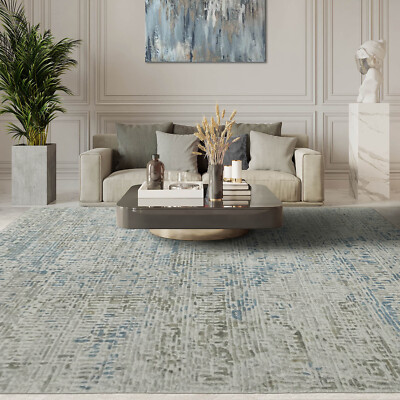 LoomBloom Multi Size Hand Knotted Tibetan Wool Cut & Loop Pile Modern Area Rug