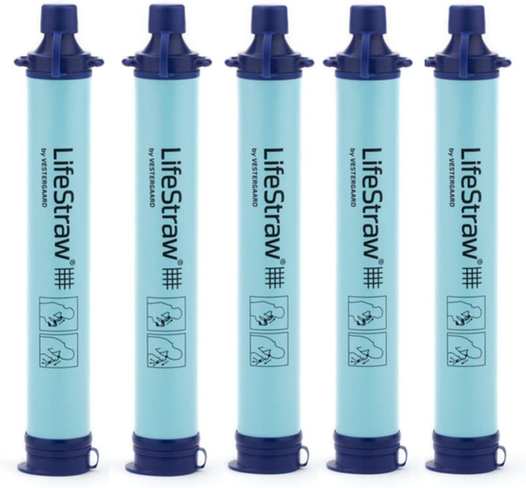 Filtro de agua personal LifeStraw para senderismo, camping, viajes y emergencias - PACK DE 5