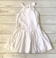 Girls 7/8 White Fit  Flare Tank Top Dress Cherokee Brand 100 Cotton NEW