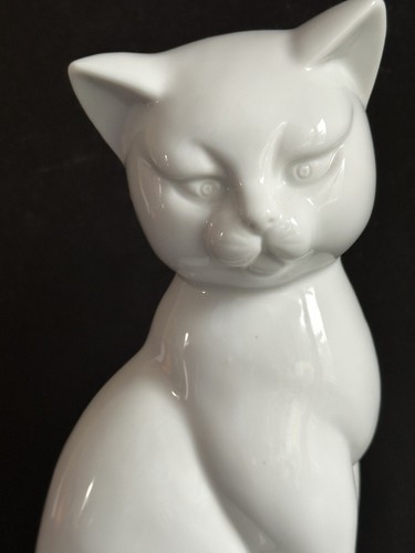 Ironstone Katze Figur MCM Vintage Toyo Japan Kätzchen weiß Statue 8 Zoll - Bild 1 von 21
