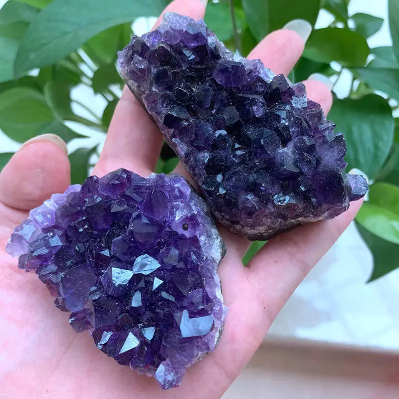 Natural Purple Amethyst Druzy Geode Rock Quartz Crystal Cluster