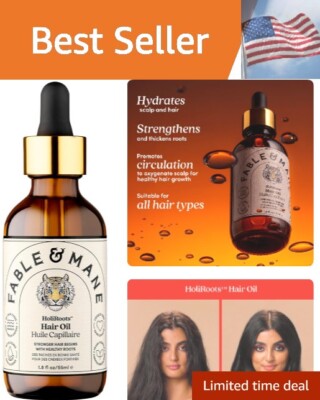 Fable and Mane Hair Oil - HoliRoots Hair Growth Oil & Scalp Oil Treatment. Th...
