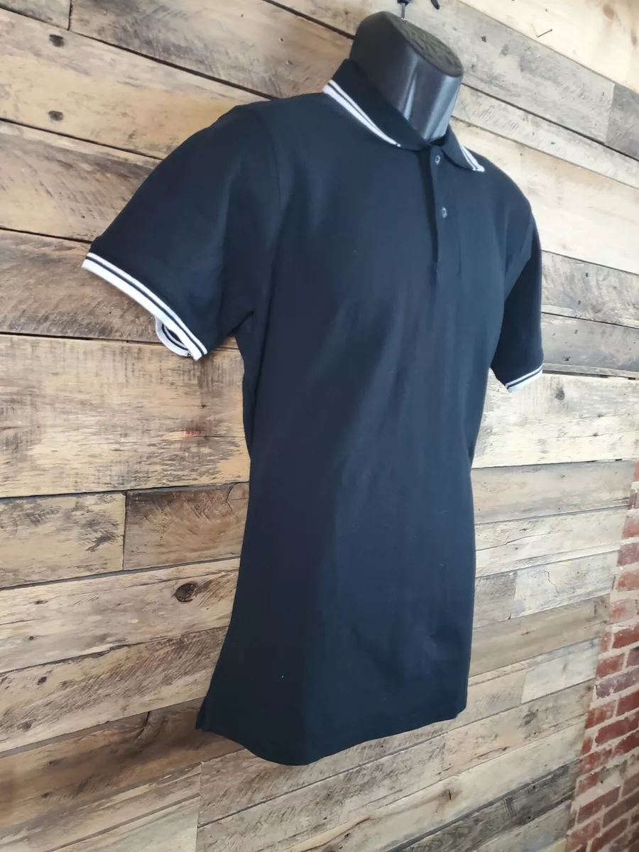 Identic Man Polo Shirt Men Black Basic Large Chest 41" Length