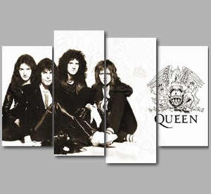 Xl Queen Rock Band Freddie Mercury 4 Panel Split Canvas Picture