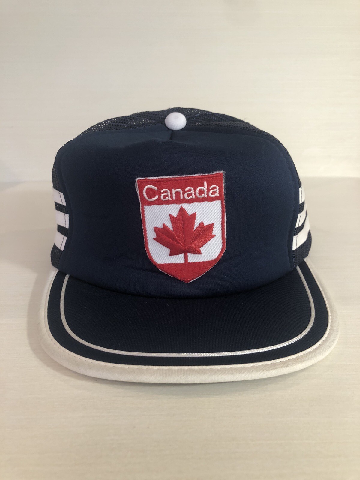 Vintage Canada Maple Leaf Patch Red White Snapbac… - image 1