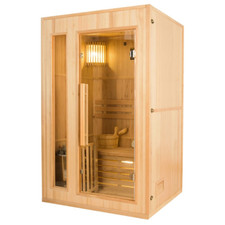 Sauna Saunakabine Finnische Traditionelle 2-Sitzer Komplettpaket Harvia 3,5 kW