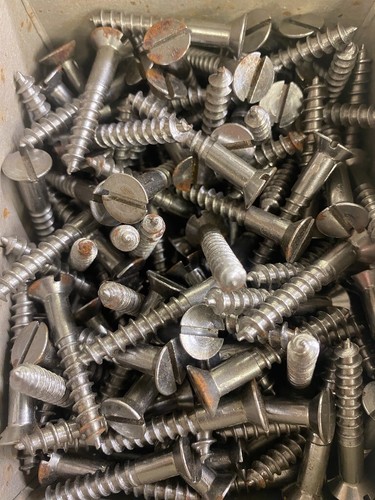 Box Steel Countersunk Screws 1 1/2" x 12 Nettlefolds GKN Slotted Full Box of 200 - Picture 3 of 24
