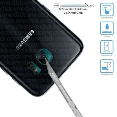 ONE CLICK COMPONENTS Hardened Plastic Camera Lens & Flash Protector for Samsung Galaxy S7 / S7 Edge