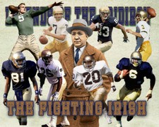 Notre Dame Lithograph print of Legends of Norte Dame football