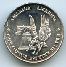 America Silver Trade Unit 1 Troy OZ .999 Fine Silver Round Nice BU 113.16 per troy oz