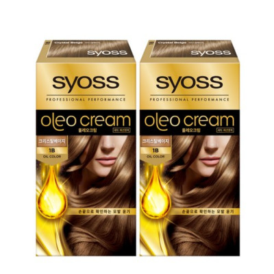 Saios NEW Oleo Cream Premium Hair Color Hair Dye, 1B Crystal Beige, 2EA