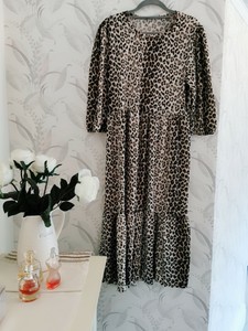 leopard print midi dress zara