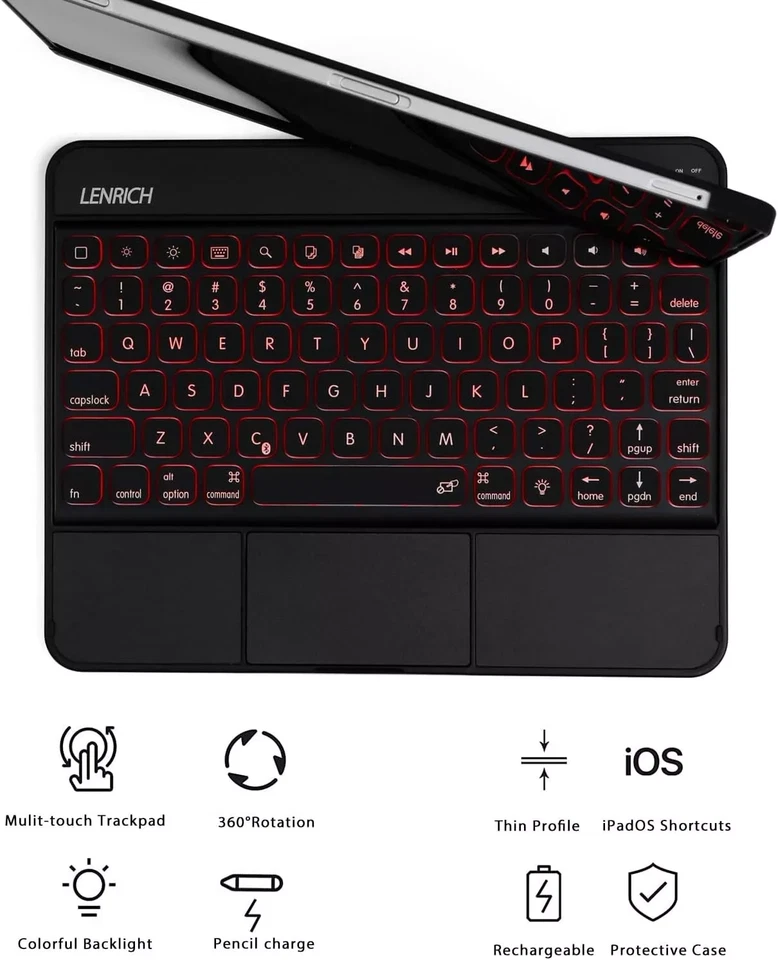 Funda con Teclado LENRICH iPad Pro 12.9" Foto 2 de 4