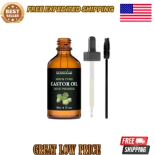 Castor Oil Organically Grown 100% Pure Glass Bottle Cold Pressed Hexane Free Eye