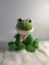 Russ Berrie Shining Stars Green Frog Plush 8", Stuffed Toy, Unopened Code, 2006