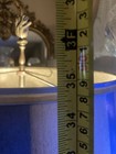 Vintage French Empire Bouilotte Table Lamp w/ Blue Striped Shade Tall 3 Lite 35” — photo 8