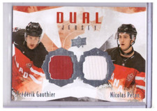 F. Gauthier & N. Petan 2015-16 Upper Deck Team Canada Jr. Dual JSY Card #TCD-GP