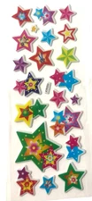#AN Star Assorted Colors Puffy Sticker Sheet Holiday Character  Gift Reward