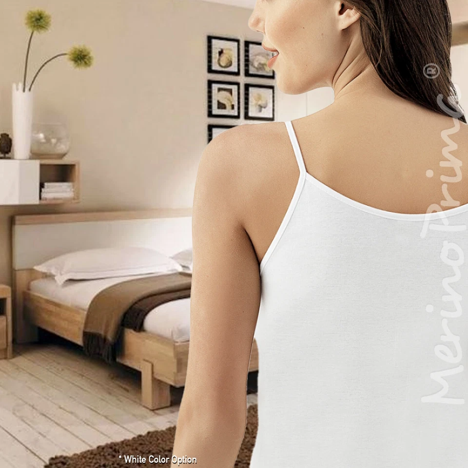 Pack de 3! Cami con correa de espagueti 100 % algodón natural - Camisola natural para mujer Foto 3 de 4