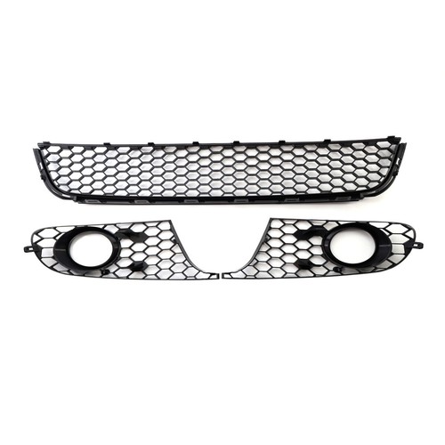 For VW Golf/Jetta Mk6 Honeycomb Front Lower Bumper Mesh Fog Light Grille Black - Picture 8 of 12