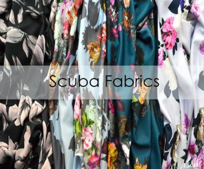 Blumen Scuba Krepp Material Stretch Jersey Kleid Handwerk Kostüm Stoff 58'' Meter