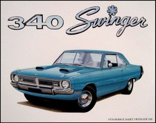 1970 Dodge Dart Swinger 340 Mopar Art Print Lithograph Nos 70