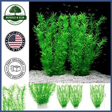 Natural Looking 21 Inch Plastic Plants for Fish Tank Decor, Eco-Friendly, 2pcs
