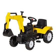 HOMCOM Kids Ride on Digger Pedal Go Kart Play Construction Car for 3 - 6 Years