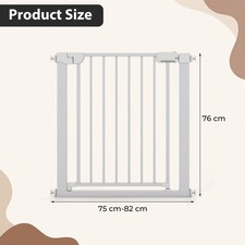 COSTWAY Baby Gate for Stairs Pressure Mounted Auto-Close Door Gate for Indoor