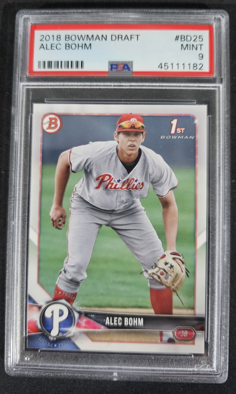 2018 Bowman Draft Alec Bohm 1st #BD-25 Phillies PSA 9