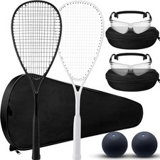 Beginner Squash Set: 2 Racquets, Goggles, Bags Balls for Training Fun