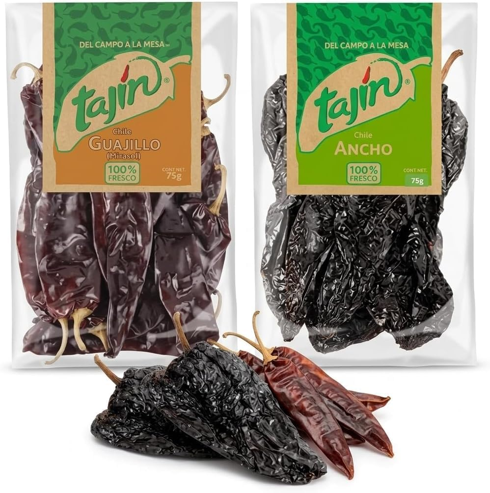 Tajin Mexican Dried Chillies Set | 1 X Guajillo Chillies 75G 1 X Ancho Chilli 75