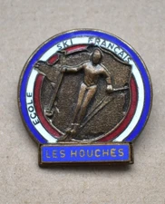 Insigne, broche ESF école de ski Français " Les Houches " FIA Lyon