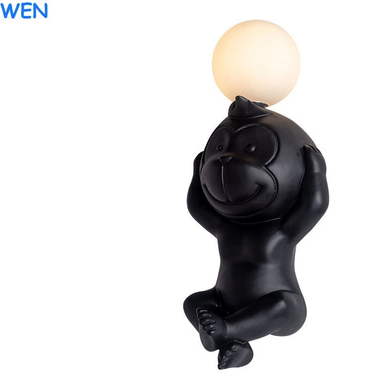 Nordic living room lighting fixtures,children's room wall lamps,monkey walllamps - Image 2 of 4