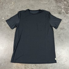 Vuori T Shirt Mens Large Blue Stripe Stretch Logo Athliesure Preowned