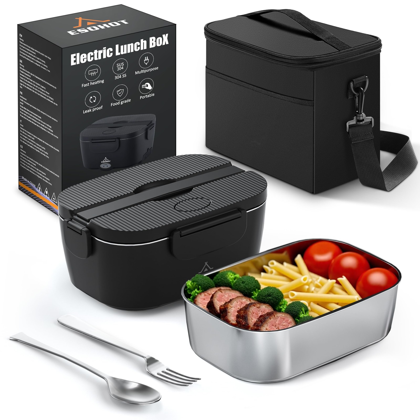 Heated Lunch Box,120W Electric Lunch Box for Adults with 1.5
