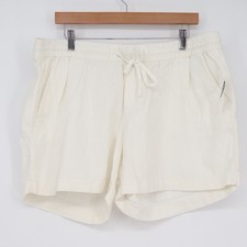 Old Navy Womens XL Cream Linen Blend Pull On Elastic Waist Drawstring Shorts NEW