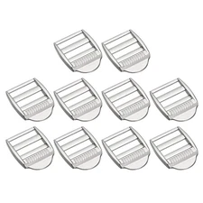 Metal Ladder Buckle Slider Tri-Glider, 10pcs 19.5mm Inner Size, Silver Tone