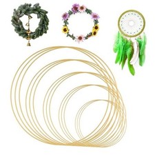 15 Pcs Metal Rings for Crafts, 5 Size Metal Rings Hoops for Wedding, Gold