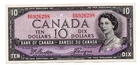 1954 (1955-61) CANADA 10 DOLLARS NOTE - p79a XF