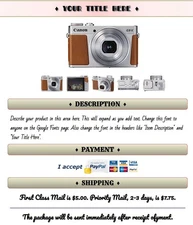 AUCTION TEMPLATE Design, Professional Look, Hover Images HTML & CSS - FREE SHIP