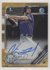 2019 Bowman Chrome Prospect Gold Refractor 20/50 Vince Fernandez Auto 2yq