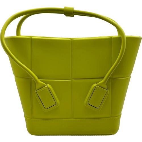 BOTTEGA VENETA Arco Tote Mini Light Green Rubber Handbag Ladies Used