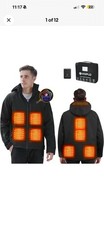 Heated Jacket for Men 14400Mah Battery, Waterproof Rechargeable Electric Coat wi