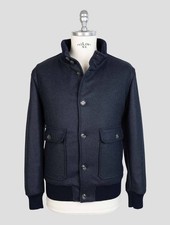 NEW BARBA NAPOLI BLUE CASHMERE EA COAT US 44 - EU 54 BCZ18