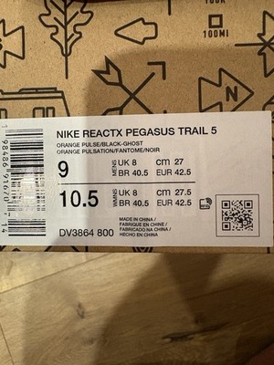 Size 11 - Nike Pegasus Trail 5 Orange Pulse Ghost for sale online