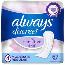 Incontinence Pads for Women with Bladder Leaks, Sensitive Skin Pads Moderate ...